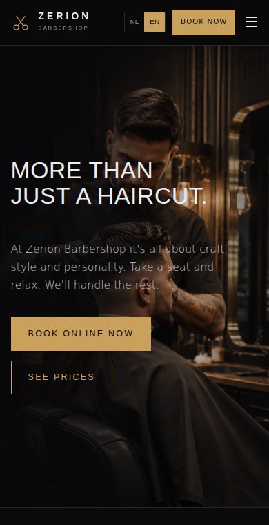 Zerion Barbershop op mobiel